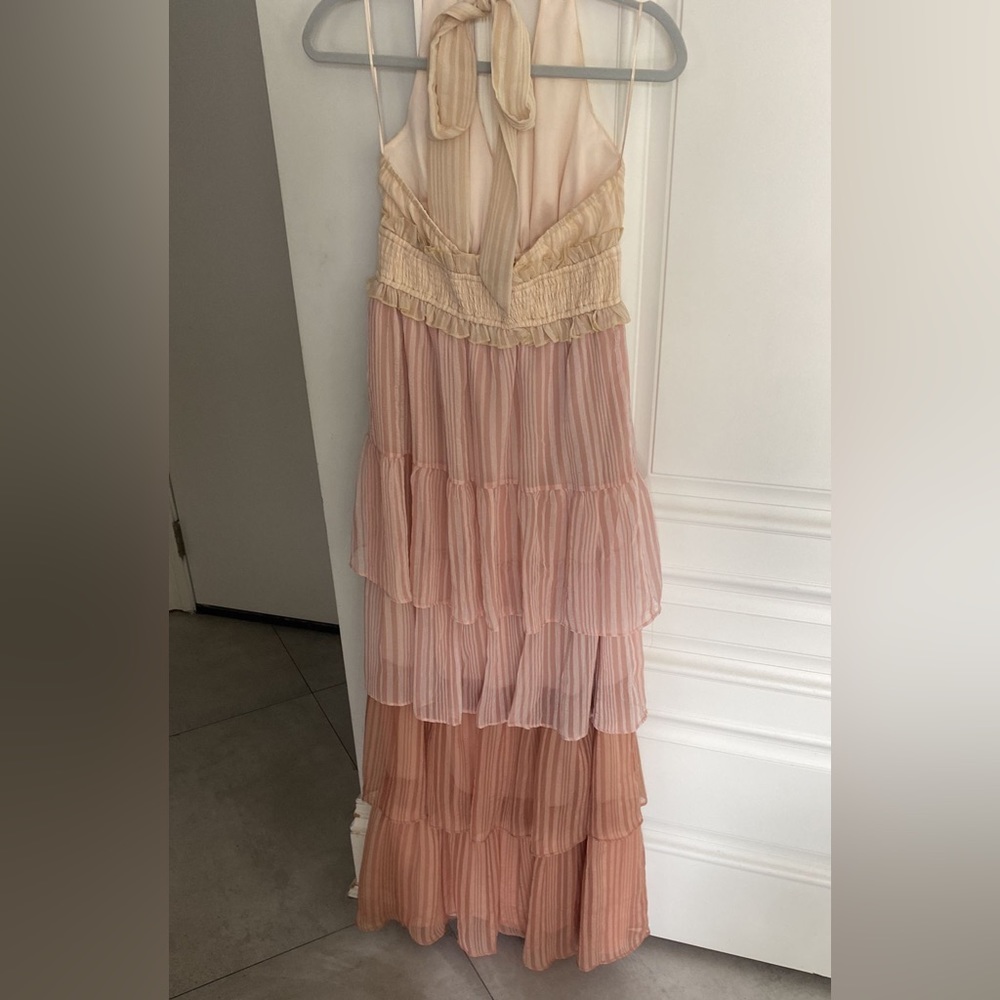 Tiered halter  chiffon dress NWT